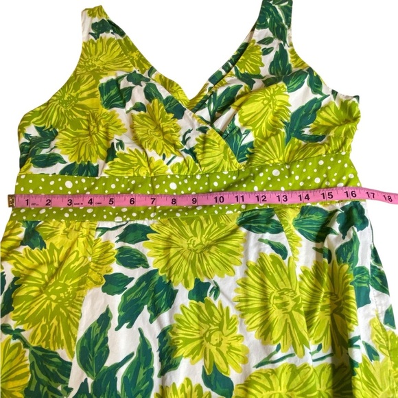 Boden Green & White Floral Sleeveless Midi dress women’s Size 10 - Picture 11 of 16